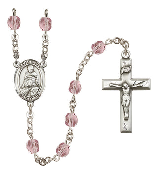 Silver-Plated 6mm Saint Daniel  Engraved Catholic Rosaries