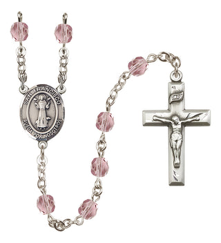 Silver-Plated 6mm San Francis  Engraved Catholic Rosaries
