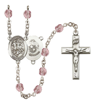 Silver-Plated 6mm Saint George / Marines Rosary
