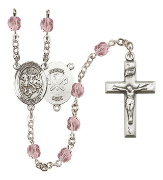 Silver-Plated 6mm Saint George / Nat'l Guard Rosary