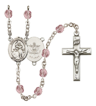 Silver-Plated 6mm Saint Joan of Arc / Army Rosary