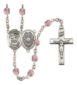 Silver-Plated 6mm Saint Michael the Archangel/Policeman Rosary