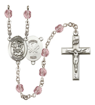 Silver-Plated 6mm Saint Michael / Nat'l Guard Rosary