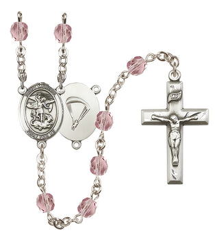 Silver-Plated 6mm Saint Michael / Paratrooper Rosary