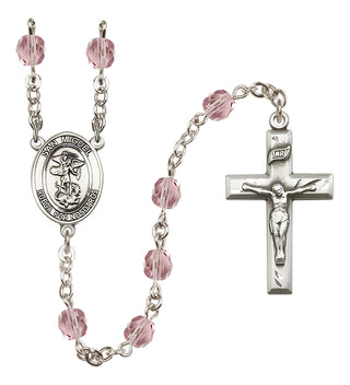 Silver-Plated 6mm San Miguel Arcangel  Engraved Catholic Rosaries