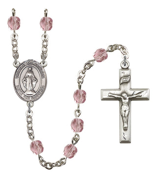 Virgen Milagrosa Rosary with Light Amethyst Beads