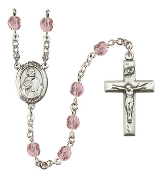 Silver-Plated 6mm Saint Philip the Apostle  Engraved Catholic Rosaries