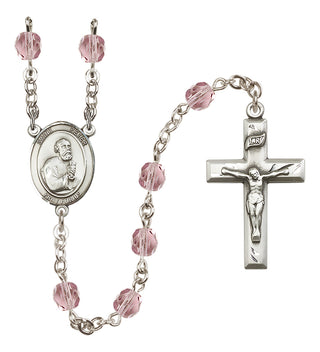 Silver-Plated 6mm Saint Peter the Apostle  Engraved Catholic Rosaries