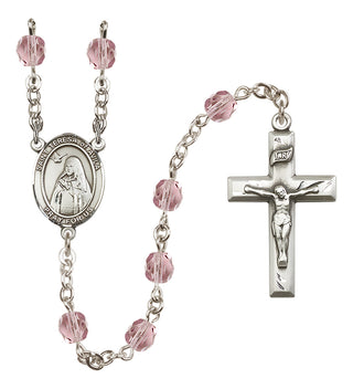 Silver-Plated 6mm Saint Teresa of Avila  Engraved Catholic Rosaries