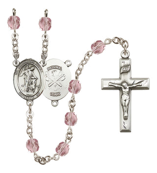 Silver-Plated 6mm Guardian Angel / Nat'l Guard Rosary