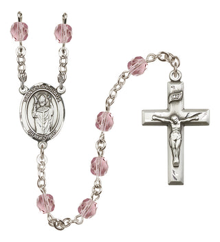 Silver-Plated 6mm Saint Stanislaus  Engraved Catholic Rosaries