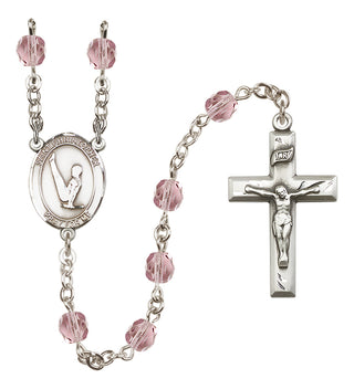 Silver-Plated 6mm Saint Christopher/Gymnastics  Engraved Catholic Rosaries