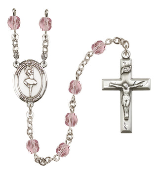 Silver-Plated 6mm Saint Christopher/Dance  Engraved Catholic Rosaries