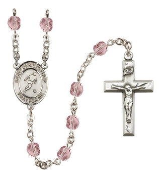 Silver-Plated 6mm Saint Christopher/Soccer  Engraved Catholic Rosaries