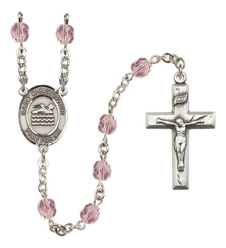 Silver-Plated 6mm Saint Christopher/Swimming Rosary