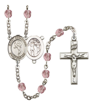 Saint Sebastian and Martial Arts Rosary with Light Amethyst Beads