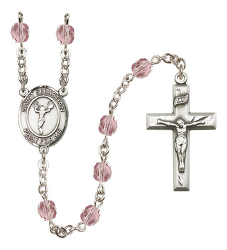 Silver-Plated 6mm Saint Sebastian/Cheerleading Rosary