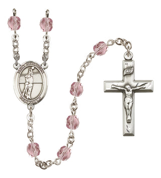Silver-Plated 6mm Saint Sebastian / Volleyball Rosary
