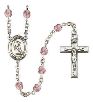 Silver-Plated 6mm Saint Sebastian / Rugby Rosary
