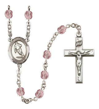 Silver-Plated 6mm Saint Christopher / Rugby Rosary
