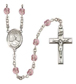Silver-Plated 6mm Saint Christopher/Water Polo Women Rosary