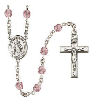 Silver-Plated 6mm Saint Augustine of Hippo  Engraved Catholic Rosaries