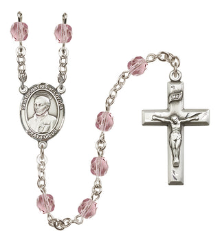 Silver-Plated 6mm Saint Ignatius of Loyola  Engraved Catholic Rosaries