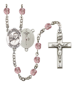 Saint John Paul II Rosary with Light Amethyst Beads