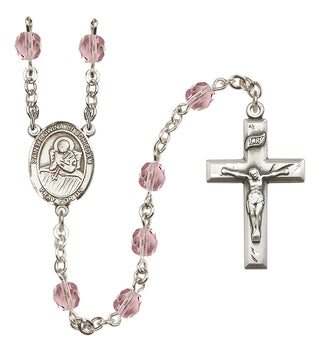 Silver-Plated 6mm Saint Lidwina of Schiedam  Engraved Catholic Rosaries