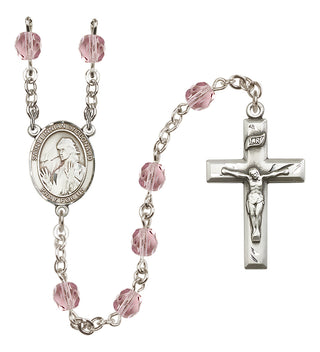 Silver-Plated 6mm Saint Finnian of Clonard  Engraved Catholic Rosaries