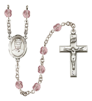 Silver-Plated 6mm Saint Josephine Bakhita  Engraved Catholic Rosaries