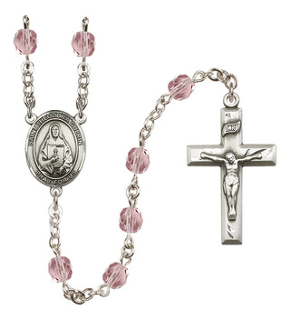 Silver-Plated 6mm Saint Theodora  Engraved Catholic Rosaries