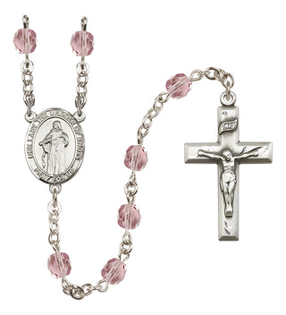 Silver Plated 6mm Fire Polished Our Lady the Undoer of Knots Rosary in Light Amethyst