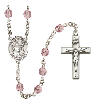Silver-Plated 6mm Saint Theodore Stratelates  Engraved Catholic Rosaries