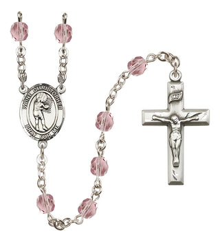 Silver-Plated 6mm Saint Christopher/Basketball-Women Rosary
