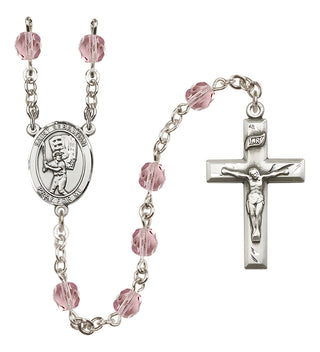 Silver-Plated 6mm Saint Sebastian / Baseball Rosary