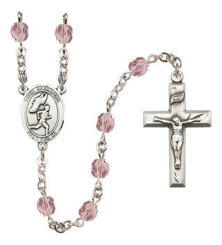 Silver-Plated 6mm Saint Sebastian /Track&Field-Men Rosary