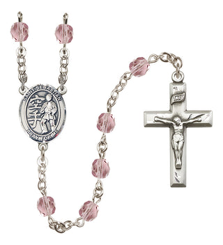 Silver-Plated 6mm Saint Sebastian/Karate Rosary