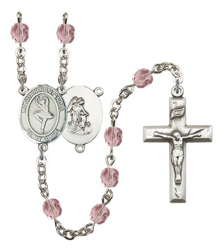 Guardian Angel and Dance Rosary with Light Amethyst Beads