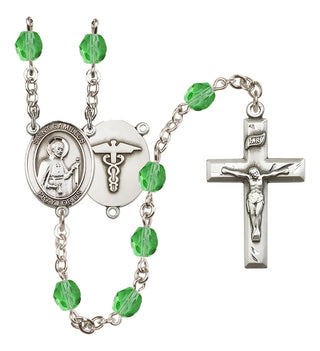 Silver-Plated 6mm Saint Camillus of Lellis / Nurse Rosary