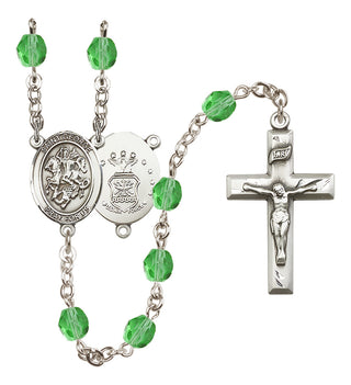 Silver-Plated 6mm Saint George / Air Force Rosary