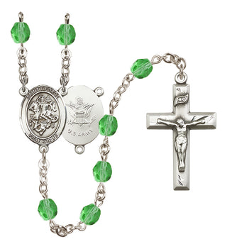Silver-Plated 6mm Saint George / Army Rosary