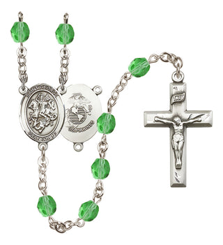 Silver-Plated 6mm Saint George / Marines Rosary
