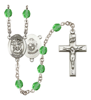 Silver-Plated 6mm Saint Michael / Marines Rosary