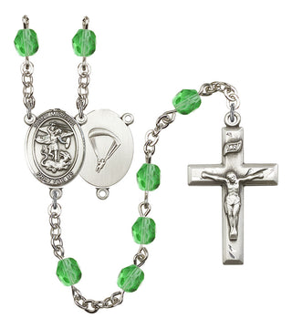 Saint Michael and Paratrooper Rosary with Peridot Beads