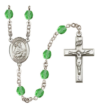 Silver-Plated 6mm Saint William of Rochester  Engraved Catholic Rosaries