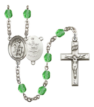 Guardian Angel and Army Rosary with Peridot Beads