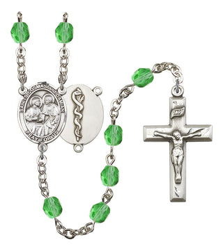 Sts. Cosmas & Damian and Doctors Rosary with Peridot Beads
