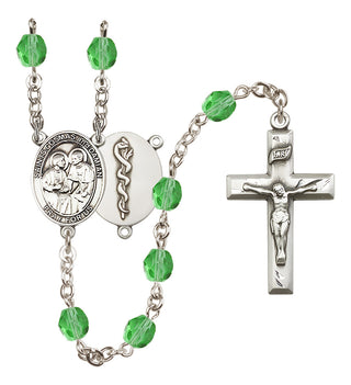 Silver-Plated 6mm Saints Cosmas & Damian / Doctors Rosary