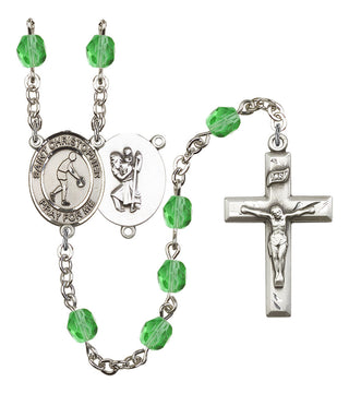 Saint Christopher and Basketball Rosary with Peridot Beads